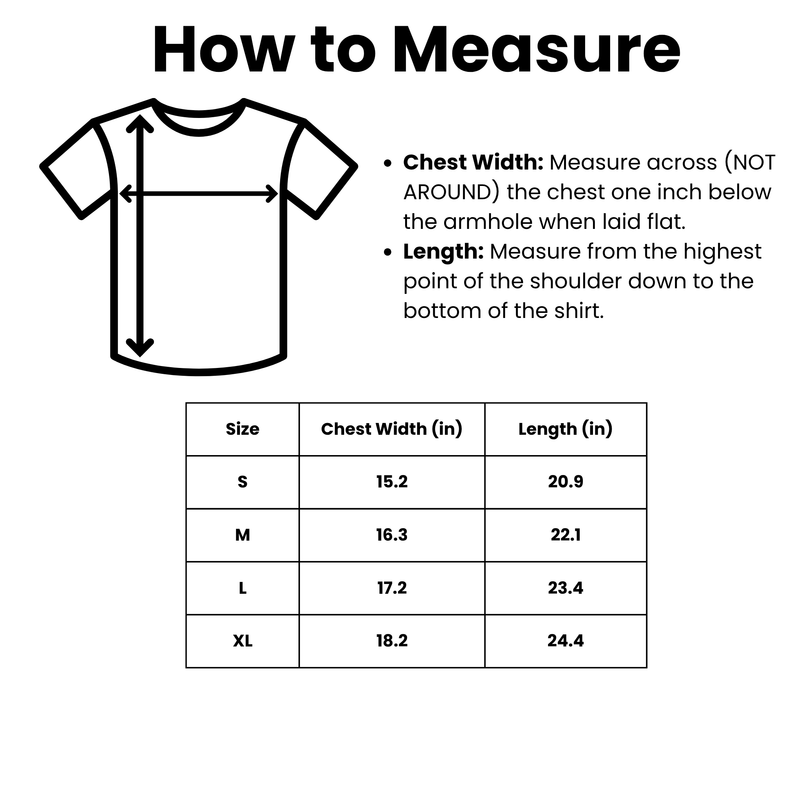 Kids Short Sleeve Size Chart